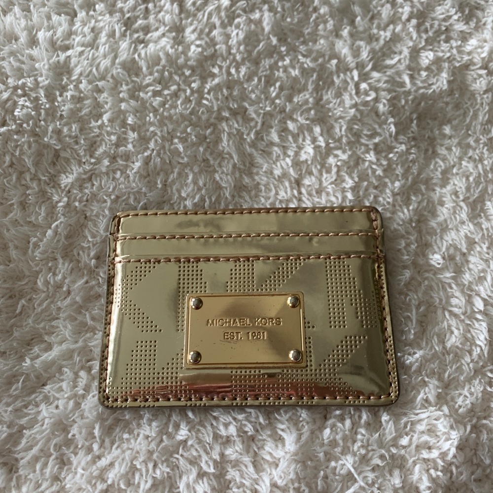 Michael Kors metallic gold card holder